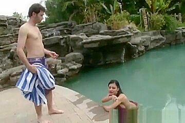 Deep throat european Aletta Ocean with hot hooters in blowjob sex video in outdoor