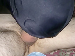 Deep throat for Step daddy huge cock
