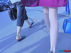 Delicious upskirt butt and attractive funny panties