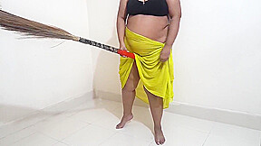 Desi Maid Gets Sexually Aroused While Sweeping The House And Has Sex With The Broom