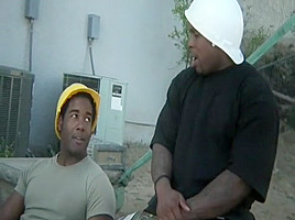 Desperate MILF fucks a black guy with her hubby just next door