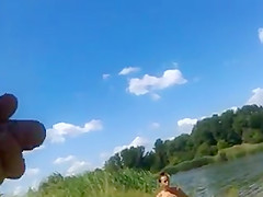 Dickflash - Jerking for a topless sunbather  360p