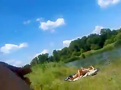 Dickflash - Jerking for a topless sunbather  360p
