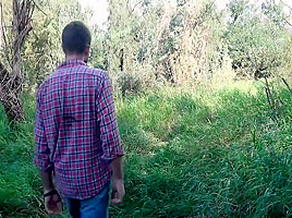 Dick-petite Twink Barebacked In The Woods By Bearded Stepdaddy