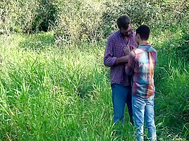 Dick-petite Twink Barebacked In The Woods By Bearded Stepdaddy