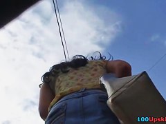 Dilettante doll in a short short jeans petticoat