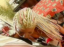 Dirty Blond Takes Giant Black Shaft