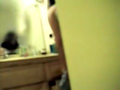 Doll waving her soft booty on hidden shower camera