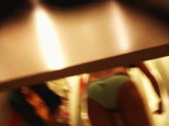 Dressing room scenes with hot ass and beaver