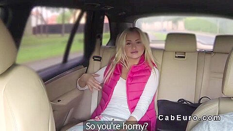 Driver Bangs Euro Blonde In Back Seat