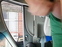 Dude masturbates in car while women pass