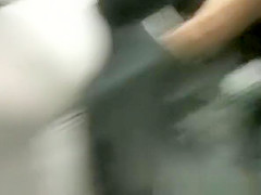 Dude rubs his crotch in woman's ass