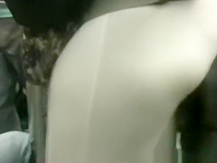 Dude rubs his crotch in woman's ass
