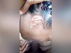 Eating Cream From Her Kitty