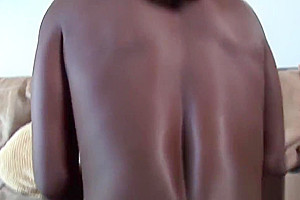 Ebony ts wanking until she cums at casting