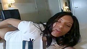 Enticing black lady acting in a sperm shot porn movie