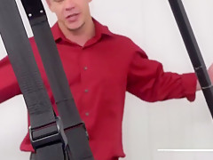 Executive gets slammed by coworker while BLINDFOLDED