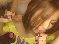 Exotic Japanese chick Reina Matsushima in Amazing Blowjob, Threesomes JAV movie
