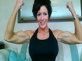FBB Muscle Milf Stripping Down and Showing off her Huge Tits