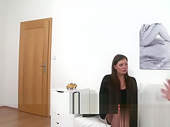 Fake Agent Smartly dressed brunette fucks casting agent