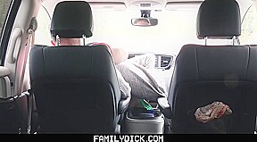 FamilyDick - Muscle bear Step dad fucks boy in car for smoking