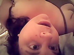 Fat whores face an tits while she talks dirty and cums for Step daddy