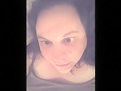 Fat whores face an tits while she talks dirty and cums for Step daddy