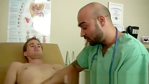 Female doctor examining teen 18+ boy gay Connor was eager about observing the