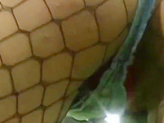 Fishnet stocking candid