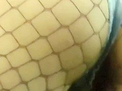 Fishnet stocking candid