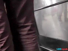 Following a breathtaking upskirt beauty