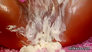 Foxy Lesbians Fill Up Their Enormous Asses With Cream A