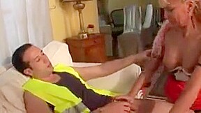 French mature blonde gets ass fucked