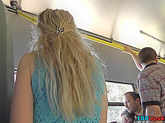 Gal in a-line skirt filmed by upskirting
