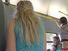 Gal in a-line skirt filmed by upskirting
