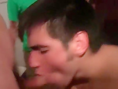 Gay orgy with student 18+ blowing fat dick