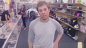 Gay pawnshop threeway for straight poor jock