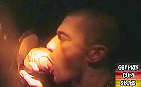 German amateur gay sucks gloryhole cock till facial