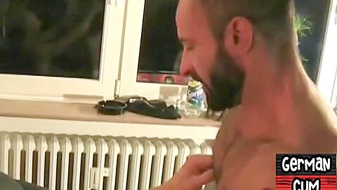 German gaydaddy barebacked in asshole by stud till cumshot