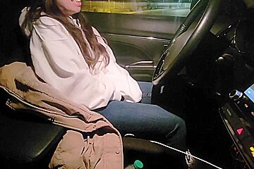 Girl Cums In Parking Lot