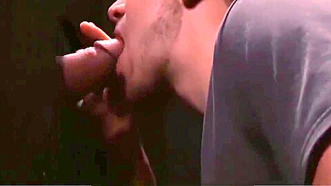 Gives Blowjob And Swallows In Gloryhole Room - FAMILYCOCKS COM
