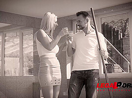 Glamour blonde Natalie Cherie ass fucked balls deep by pool boy's big cock GP546 - PornWorld