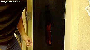 Gloryhole greedy amateur DILF sucks penis at his home