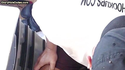 Gloryhole homemade DILF sucks cock in home closeup scene