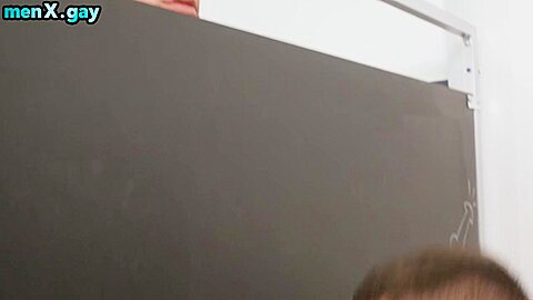 Gloryhole loving studs in toilet 3some with facial ending