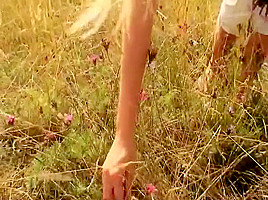 Gorgeous Blonde Gets Skull Fucked In A Field