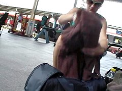 Gorgeous Street Downblouse Hanging Tits