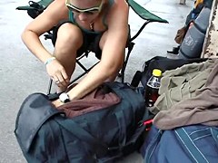 Gorgeous Street Downblouse Hanging Tits