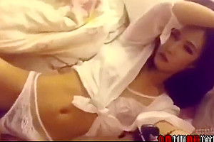 Gorgeous transsexual girl got fucked in tights and lingeries and orgasm