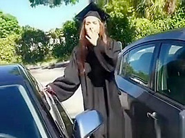 Graduation Slut Sucking And Fucking In Parking Lot